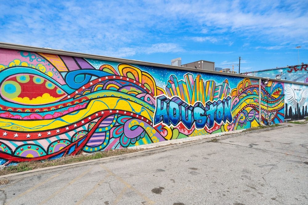 colorful mural in Houston, TX