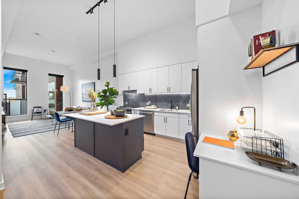 open floorplan of an apartment unit in Houston's Forth at Navigation