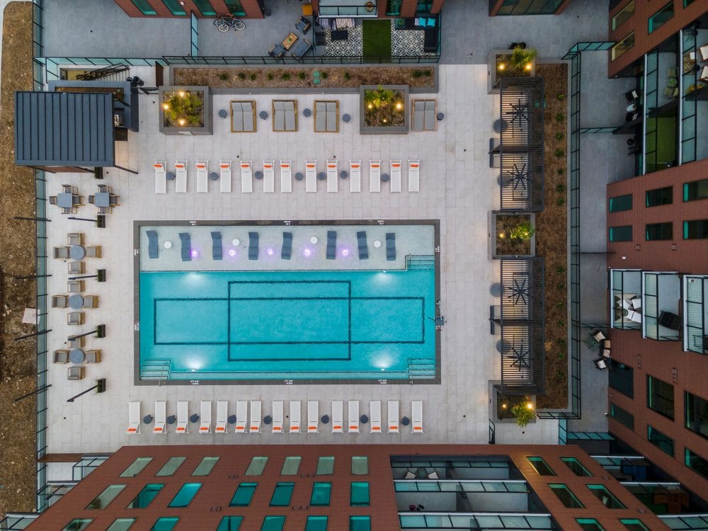 aerial view of the Forth at Navigation swimming pool and sun deck