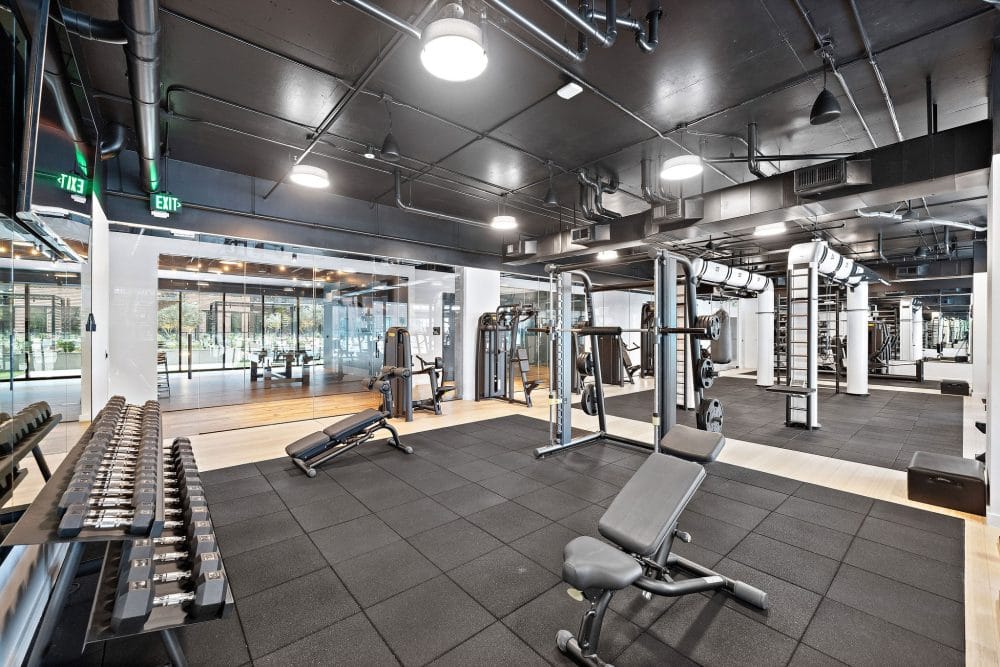 expansive fitness center at Forth at Navigation