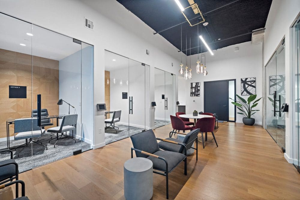co-working space with private rooms and wifi